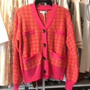 Pink and Yellow Women's Sweater